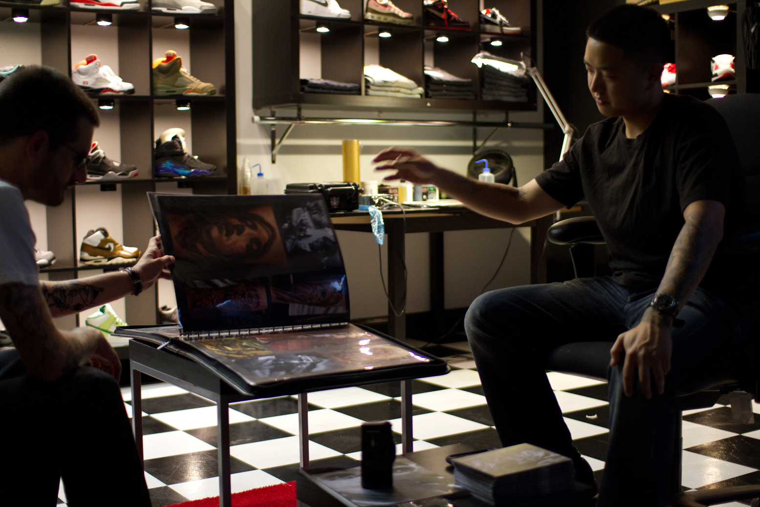 set of 4 asian tattoo inspired